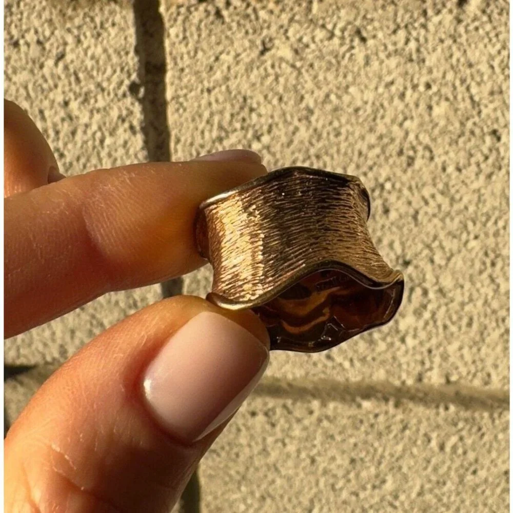 925 STERLING SILVER GOLD PLATED RING SIZE 6